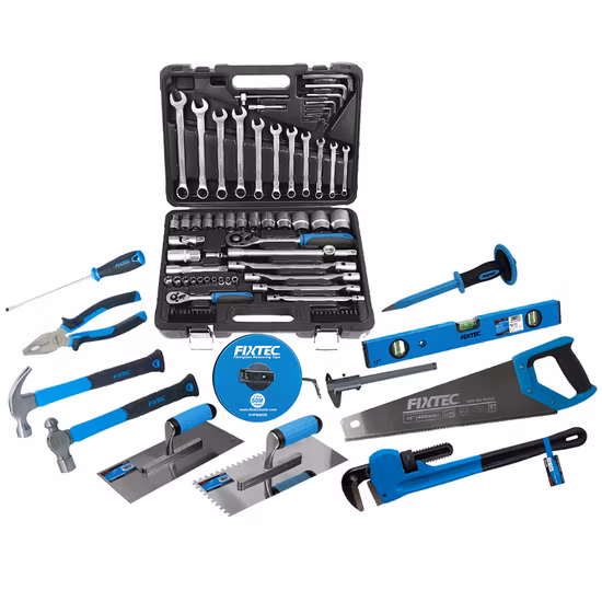 Fixtec Profi-Handwerkzeug-Sets mit komplettem Sortiment, Kfz-Reparatur-Werkzeugsatz, Steckschlüsselsatz mit gebrauchsfertigem Lagerbestand